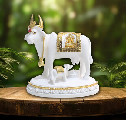 Vastu Kamdhenu Cow with Calf Idol