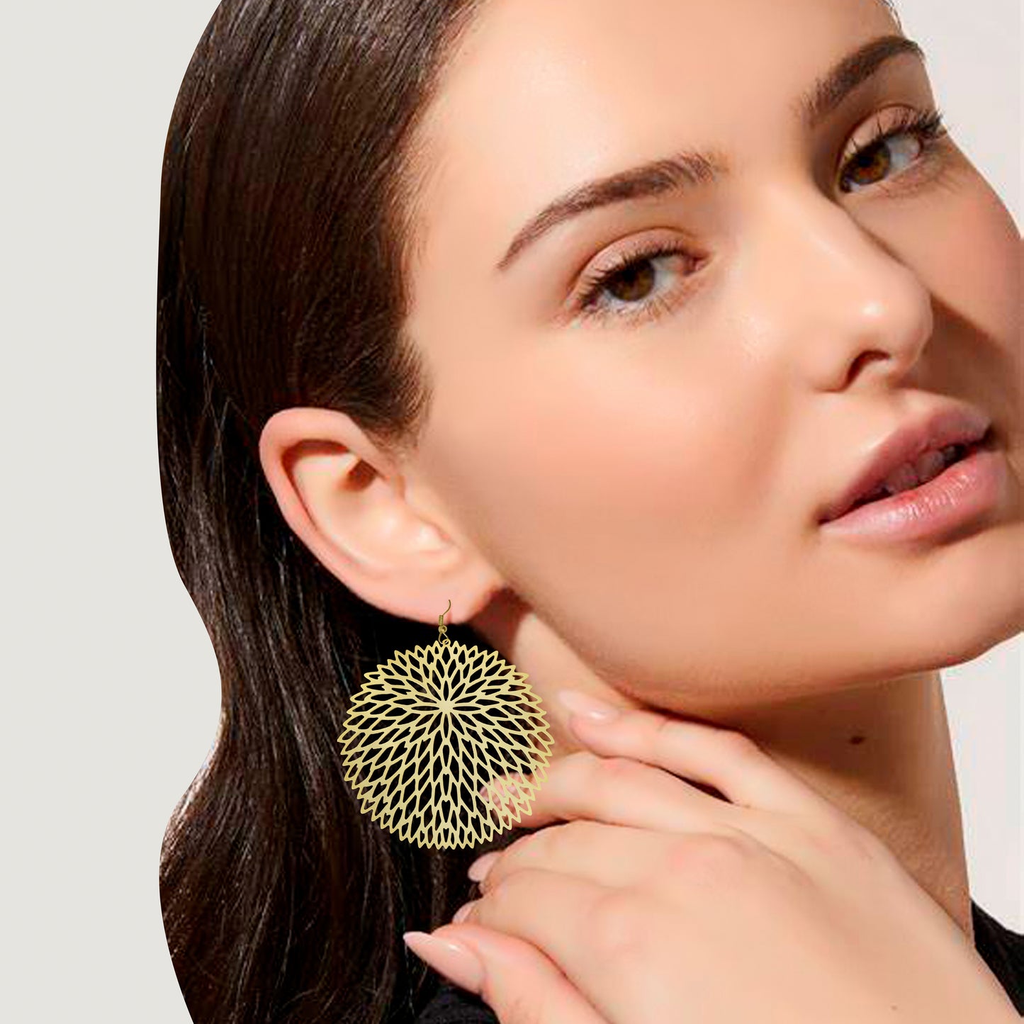 Dangle Flower Earrings, Handcrafted & Gold-Plated Earrings For Women