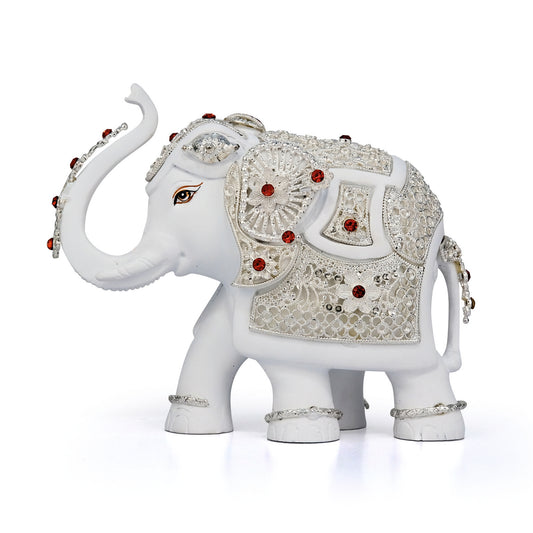 Silver & White Elephant Idols