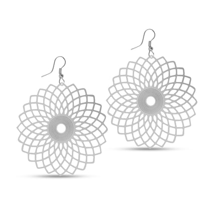 Mandala Design Earring, Handcrafted & Silver-Plated Earrings For Women