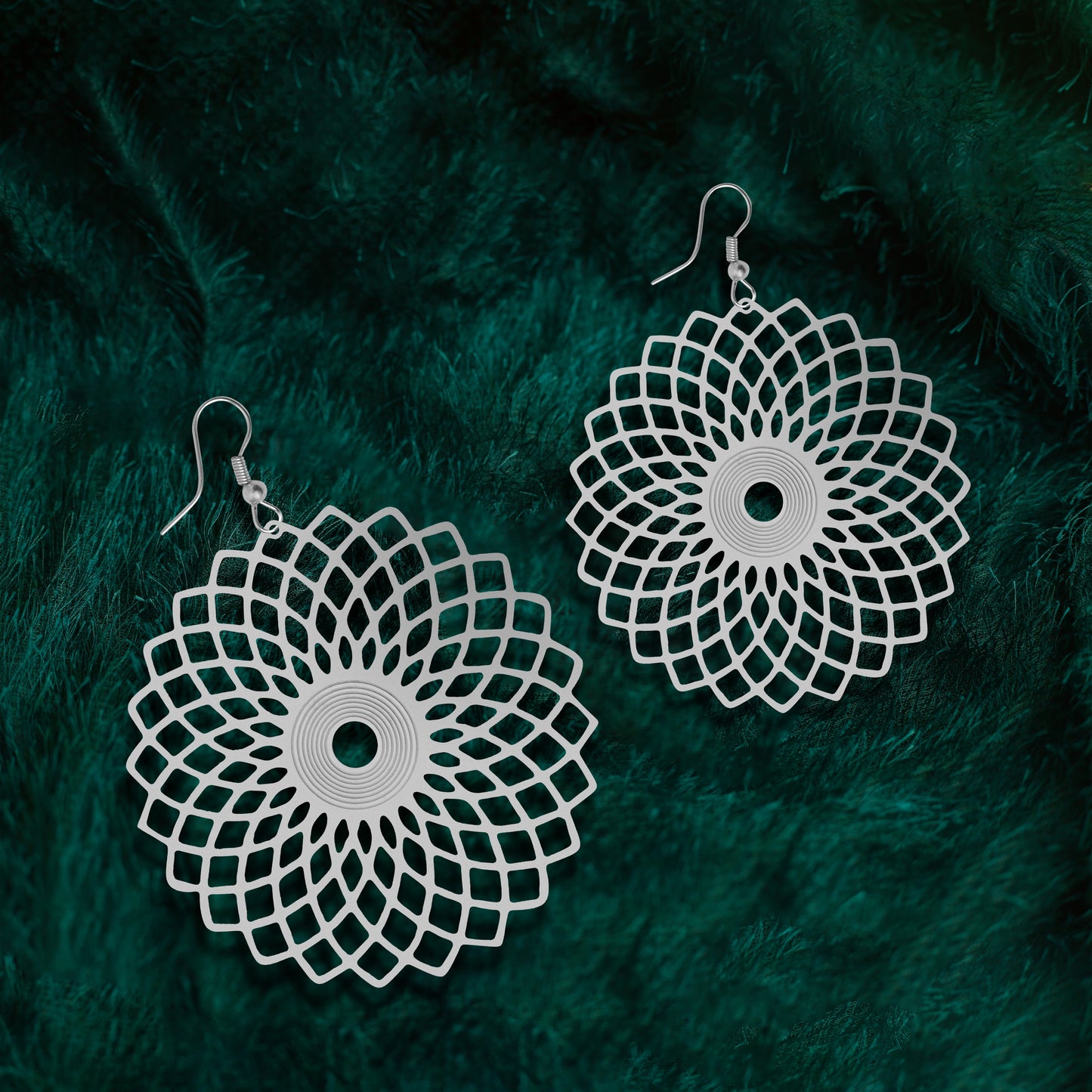 Mandala Design Earring, Handcrafted & Silver-Plated Earrings For Women