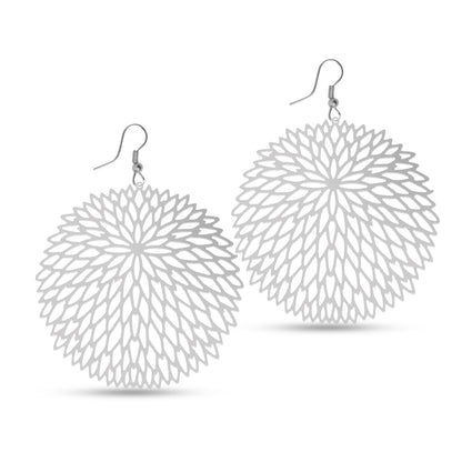 Dangle Flower Earrings, Handcrafted & Silver-Plated Earrings For Women
