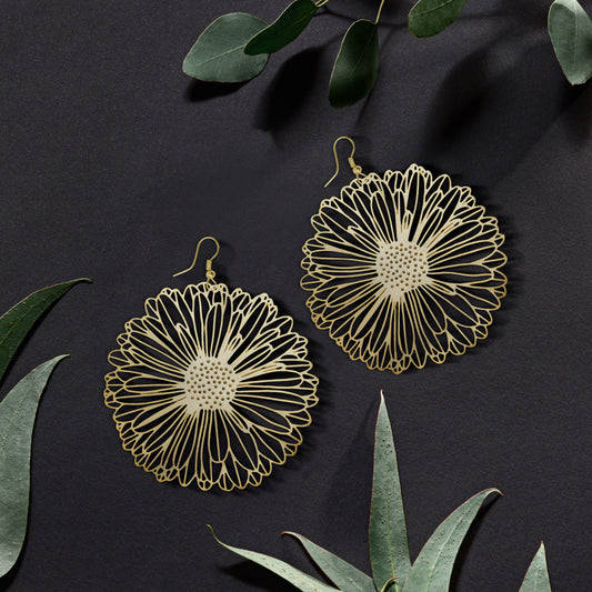 Mandala Earrings, Handcrafted & Gold-Plated Earrings For Women