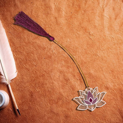 Silver Plated Lotus Bookmark