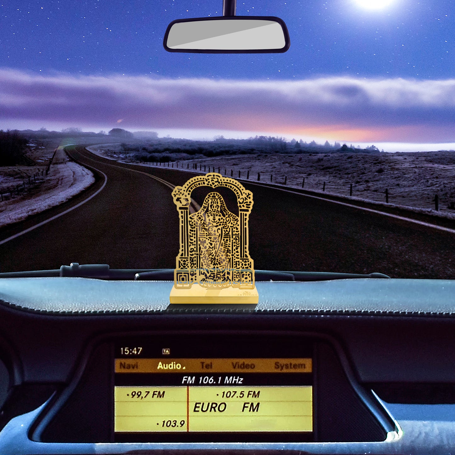 Tirupati Bala Ji Golden Car Dashboard Accessory