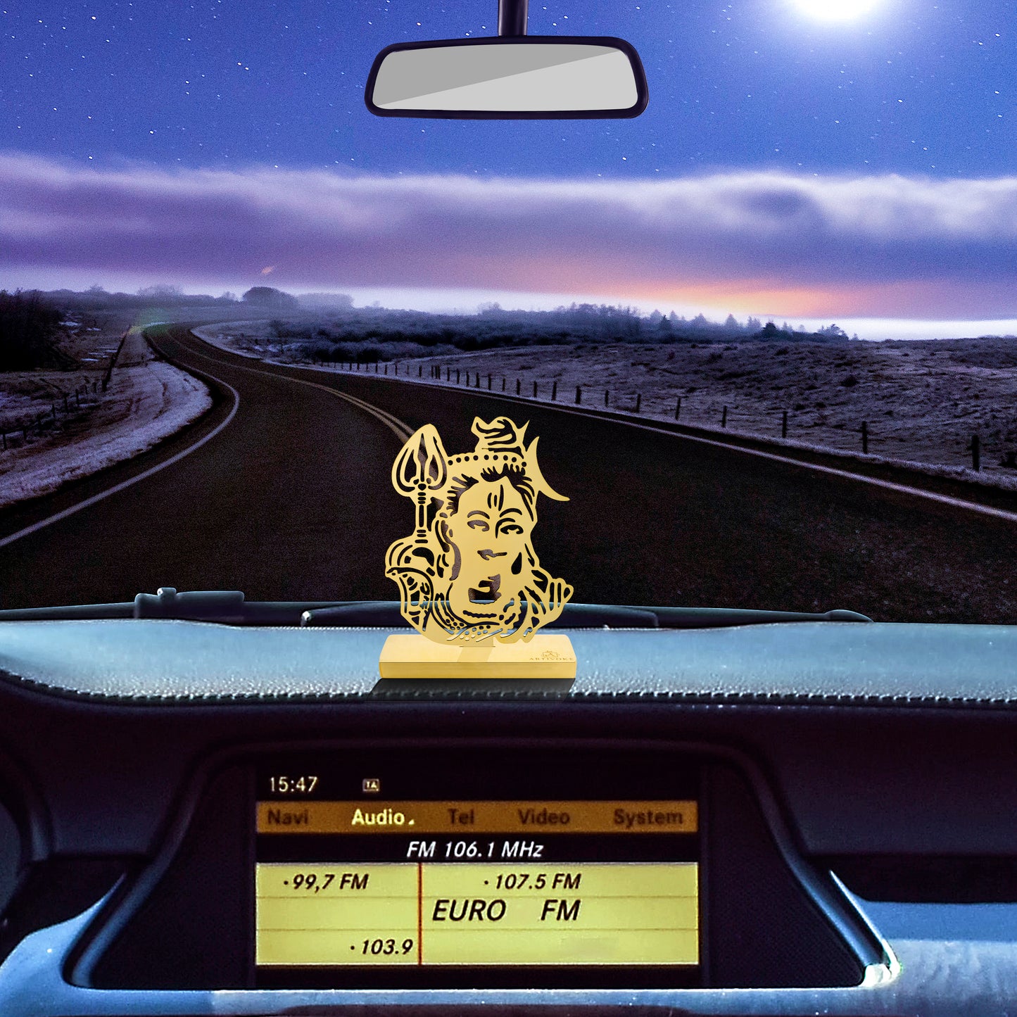 Mahadev Golden Car Dashboard Accessory