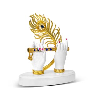 Gold Plated Krishna Ji Hands with Flute Figurine