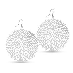 Dangle Flower Earrings, Handcrafted & Silver-Plated Earrings For Women