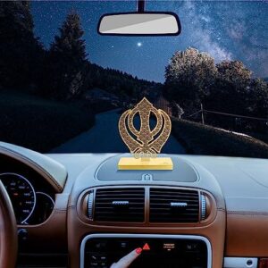 Khanda Sikh Symbol car Dash Board with Beautiful Box Packing, Decoration, Home & Car showpiece Items Gold Plated