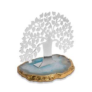Brass Silver Plated Tree of Life Showpiece for Home Decor/Gifting Ideas/Diwali Decor Items